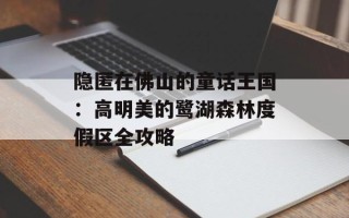 隐匿在佛山的童话王国：高明美的鹭湖森林度假区全攻略