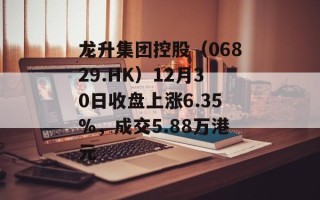 龙升集团控股（06829.HK）12月30日收盘上涨6.35%，成交5.88万港元