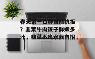 春天第一口鲜谁能抗拒？韭菜牛肉饺子鲜嫩多汁，韭菜不出水我有招