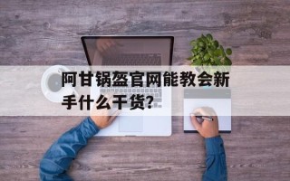 阿甘锅盔官网能教会新手什么干货？