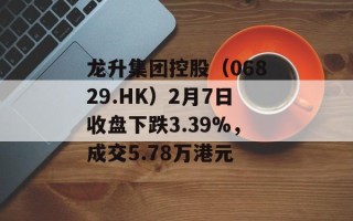 龙升集团控股（06829.HK）2月7日收盘下跌3.39%，成交5.78万港元