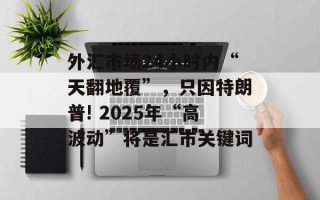 外汇市场24小时内“天翻地覆”，只因特朗普! 2025年“高波动”将是汇市关键词