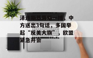 泽连斯基最后一搏，中方送出3句话，多国举起“反美大旗”，欧盟紧急开会
