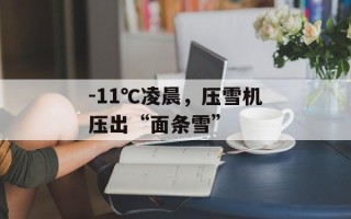 -11℃凌晨，压雪机压出“面条雪”