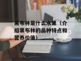 黑布林是什么水果（介绍黑布林的品种特点和营养价值）