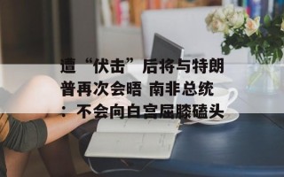 遭“伏击”后将与特朗普再次会晤 南非总统：不会向白宫屈膝磕头