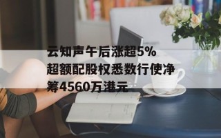 云知声午后涨超5% 超额配股权悉数行使净筹4560万港元