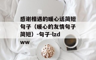感谢相遇的暖心话简短句子（暖心的友情句子简短）-句子-lzdww