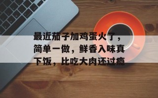 最近茄子加鸡蛋火了，简单一做，鲜香入味真下饭，比吃大肉还过瘾