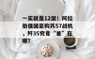 一买就是12架！阿拉伯强国豪购苏57战机，歼35究竟“差”在哪？