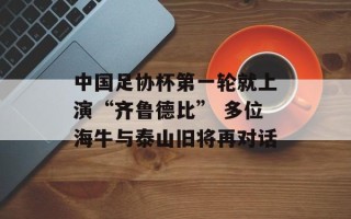 中国足协杯第一轮就上演“齐鲁德比” 多位海牛与泰山旧将再对话