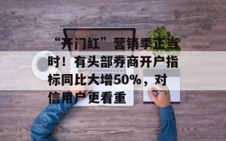 “开门红”营销季正当时！有头部券商开户指标同比大增50%，对信用户更看重