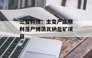 三变科技：主变产品顺利落户博茨瓦纳盐矿项目