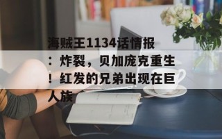 海贼王1134话情报：炸裂，贝加庞克重生！红发的兄弟出现在巨人族