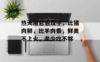 热天用它包饺子，比猪肉鲜，比羊肉香，鲜美不上火，老少吃不够