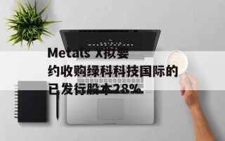 Metals X拟要约收购绿科科技国际的已发行股本28%