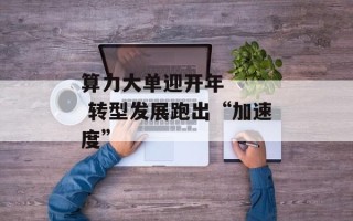 算力大单迎开年    转型发展跑出“加速度”