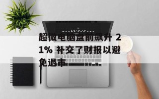 超微电脑盘前飙升 21% 补交了财报以避免退市