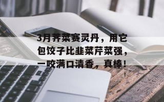 3月荠菜赛灵丹，用它包饺子比韭菜芹菜强，一咬满口清香，真棒！