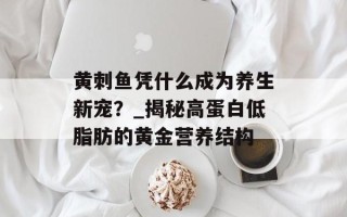 黄刺鱼凭什么成为养生新宠？_揭秘高蛋白低脂肪的黄金营养结构