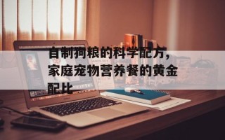 自制狗粮的科学配方,家庭宠物营养餐的黄金配比