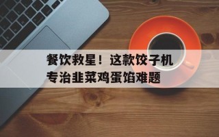 餐饮救星！这款饺子机专治韭菜鸡蛋馅难题