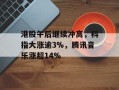港股午后继续冲高，科指大涨逾3%，腾讯音乐涨超14%
