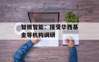 智微智能：接受华西基金等机构调研