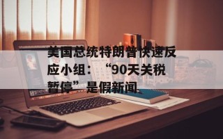 美国总统特朗普快速反应小组：“90天关税暂停”是假新闻