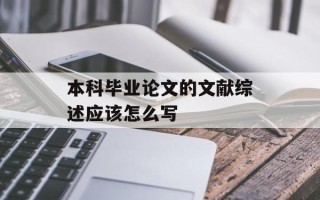 本科毕业论文的文献综述应该怎么写