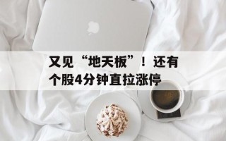 又见“地天板”！还有个股4分钟直拉涨停