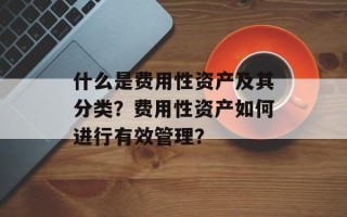 什么是费用性资产及其分类？费用性资产如何进行有效管理？