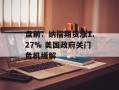 盘前：纳指期货涨1.27% 美国政府关门危机缓解