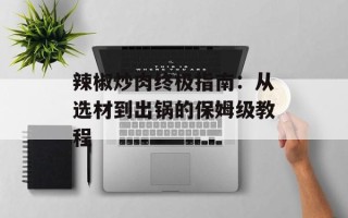 辣椒炒肉终极指南：从选材到出锅的保姆级教程