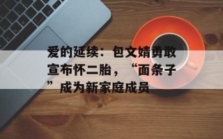 爱的延续：包文婧勇敢宣布怀二胎，“面条子”成为新家庭成员