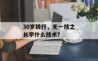 30岁转行，无一技之长学什么技术？
