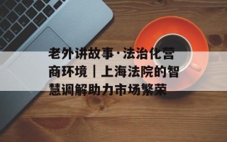 老外讲故事·法治化营商环境｜上海法院的智慧调解助力市场繁荣