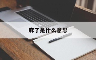 麻了是什么意思