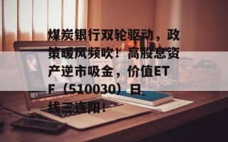 煤炭银行双轮驱动，政策暖风频吹！高股息资产逆市吸金，价值ETF（510030）日线三连阳！