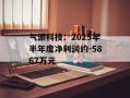 气派科技：2025年半年度净利润约-5867万元