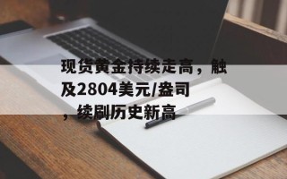 现货黄金持续走高，触及2804美元/盎司，续刷历史新高