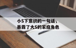 小S下意识的一句话，暴露了大S的家庭角色