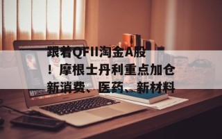 跟着QFII淘金A股！摩根士丹利重点加仓新消费、医药、新材料