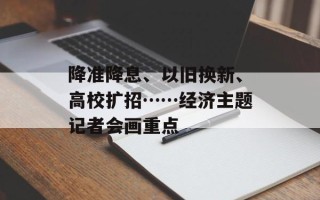降准降息、以旧换新、高校扩招……经济主题记者会画重点