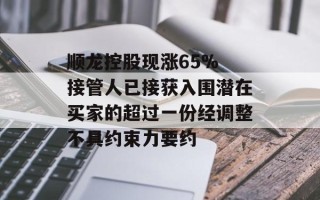 顺龙控股现涨65% 接管人已接获入围潜在买家的超过一份经调整不具约束力要约