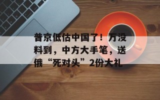 普京低估中国了！万没料到，中方大手笔，送俄“死对头”2份大礼