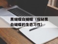 黑蝴蝶白蝴蝶（探秘黑白蝴蝶的生态习性）