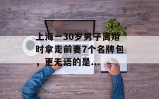 上海一30岁男子离婚时拿走前妻7个名牌包，更无语的是...