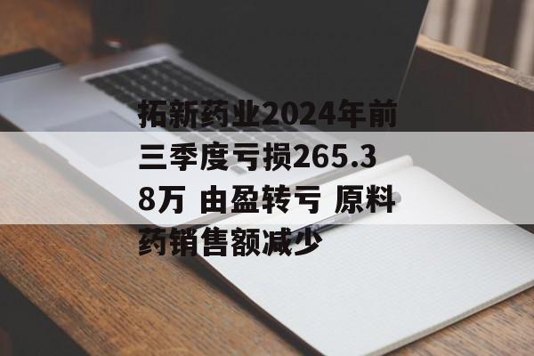 拓新药业2024年前三季度亏损265.38万 由盈转亏 原料药销售额减少-第1张图片-