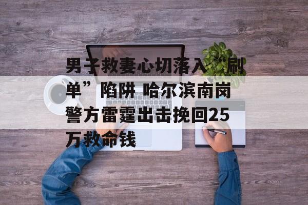 男子救妻心切落入“刷单”陷阱 哈尔滨南岗警方雷霆出击挽回25万救命钱-第1张图片-